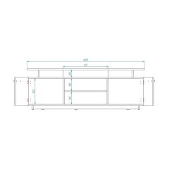 Александрия Тумба под ТВ (ЛДСП венге/белый бриллиант) в Приобье - priobie.mebel24.online | фото 2