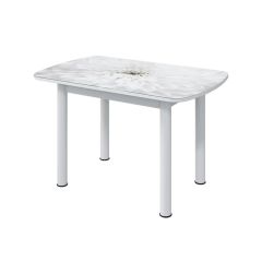 БОСТОН - 3 Стол раздвижной 1100/1420 опоры Брифинг белые в Приобье - priobie.mebel24.online | фото