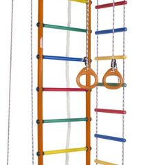 ДСК Атлант оранжевый радуга: турник, кольца, канат, трапеция, веревочная лестница в Приобье - priobie.mebel24.online | фото