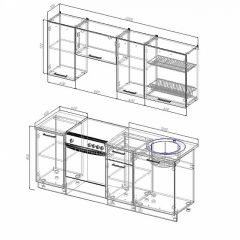 Кухонный гарнитур Антрацит 2000 (Стол. 26мм) в Приобье - priobie.mebel24.online | фото 2