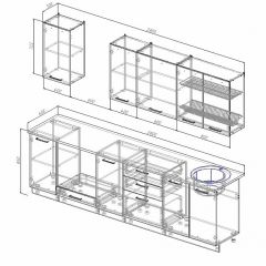 Кухонный гарнитур Антрацит 2800 (Стол. 26мм) в Приобье - priobie.mebel24.online | фото 2