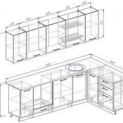 Кухонный гарнитур угловой Графика 2600х1600 (Стол. 26мм) в Приобье - priobie.mebel24.online | фото 2