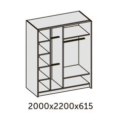 ИННЭС-5 Шкаф-купе 2-х дв. 2000 (2 дв. Ф3 - венге вст. экокожа корич) в Приобье - priobie.mebel24.online | фото 2