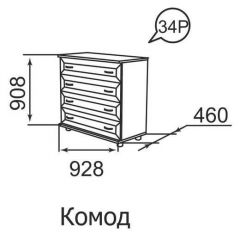 Комод Ника-Люкс 34 в Приобье - priobie.mebel24.online | фото