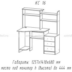 Компьютерный стол №16 (Анкор темныйанкор темный) в Приобье - priobie.mebel24.online | фото