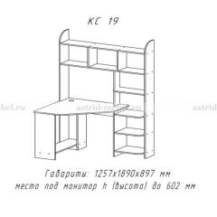 Компьютерный стол №19 (Анкор темный) в Приобье - priobie.mebel24.online | фото 3