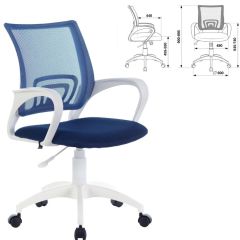 Кресло BRABIX "Fly MG-396W" (белый/темно-синее) 532399 в Приобье - priobie.mebel24.online | фото 2