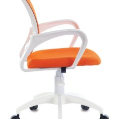 Кресло BRABIX "Fly MG-396W", пластик белый, сетка, оранжевое, 532401, MG-396W_532401 в Приобье - priobie.mebel24.online | фото 3