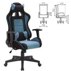 Кресло компьютерное BRABIX "GT Racer GM-100" (черное/голубое) 531818 в Приобье - priobie.mebel24.online | фото 2