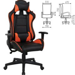 Кресло компьютерное BRABIX "GT Racer GM-100" (черное/оранжевое) 531925 в Приобье - priobie.mebel24.online | фото 2