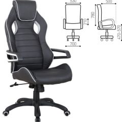 Кресло компьютерное BRABIX "Techno Pro GM-003" (черное/серое, вставки серые) 531814 в Приобье - priobie.mebel24.online | фото 2
