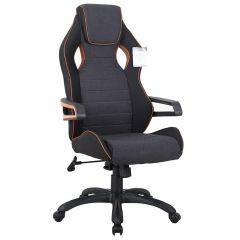 Кресло компьютерное BRABIX Techno Pro GM-003 (ткань черное/серое, вставки оранжевые) 531813 в Приобье - priobie.mebel24.online | фото