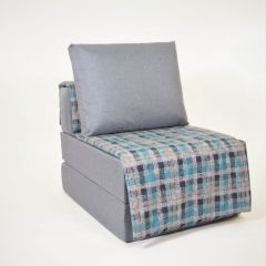 Кресло-кровать бескаркасное Харви (серый-квадро азур) в Приобье - priobie.mebel24.online | фото