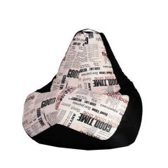 Кресло-мешок XL Газета-Black в Приобье - priobie.mebel24.online | фото