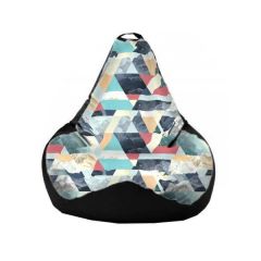 Кресло-мешок XL Snow Aqua-Black в Приобье - priobie.mebel24.online | фото