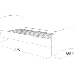 Кровать-4 одинарная (900*1900) в Приобье - priobie.mebel24.online | фото 2
