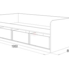 Кровать-8 одинарная с 3-мя ящиками (800*1900) ЛДСП в Приобье - priobie.mebel24.online | фото 3