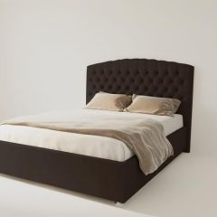 Кровать Берлин без основания 1600 (экокожа коричневая) в Приобье - priobie.mebel24.online | фото