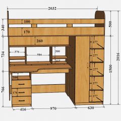 Кровать-чердак Аракс в Приобье - priobie.mebel24.online | фото 4