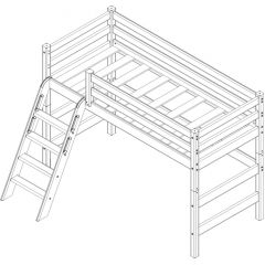 Кровать полувысокая с наклонной лестницей Соня (Вариант 6) в Приобье - priobie.mebel24.online | фото 4