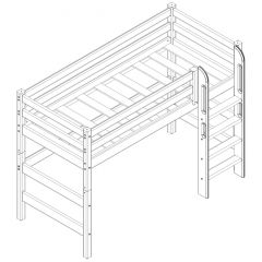 Кровать полувысокая с прямой лестницей Соня (Вариант 5) в Приобье - priobie.mebel24.online | фото 3