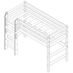 Кровать полувысокая с прямой лестницей Соня (Вариант 5) в Приобье - priobie.mebel24.online | фото 4