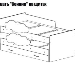 Кровать выкатная Соник на щитах (800*1600) с бортиком + ящик в Приобье - priobie.mebel24.online | фото 2