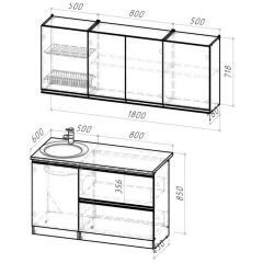 Кухонный гарнитур Ноктюрн макси 1800 мм в Приобье - priobie.mebel24.online | фото 2