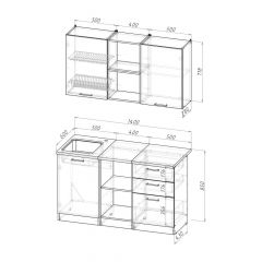 Кухонный гарнитур Ольга медиум 4 1400 мм в Приобье - priobie.mebel24.online | фото 2