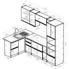 Кухонный гарнитур Сюита мега прайм 1500х2700 мм в Приобье - priobie.mebel24.online | фото 2