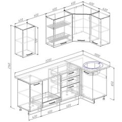 Кухонный гарнитур угловой Бланка 2200х1000 (Стол. 26мм) в Приобье - priobie.mebel24.online | фото 3