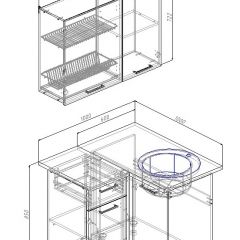 Кухонный гарнитур угловой Вегас 1000*1000 (Стол. 26мм) в Приобье - priobie.mebel24.online | фото 2