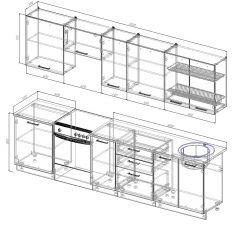 Кухонный гарнитур Вегас 3000 (Стол. 26мм) в Приобье - priobie.mebel24.online | фото 2