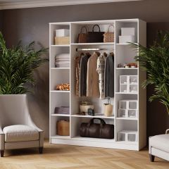 ЛАРС Шкаф комбинированный 1,6 с зеркалом Белый в Приобье - priobie.mebel24.online | фото 2