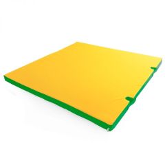 Мат гимнастический 1х1х0,05м с вырезом под стойки цв. зеленый-желтый в Приобье - priobie.mebel24.online | фото