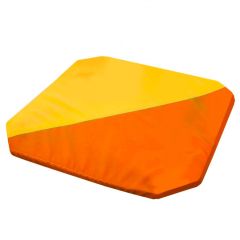 Мат гимнастический 1,3x1,3x0,05м складной скошенные углы цв.оранжевый-желтый в Приобье - priobie.mebel24.online | фото