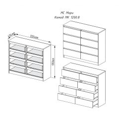 МОРИ МК 1200.8 Комод (графит) в Приобье - priobie.mebel24.online | фото 3