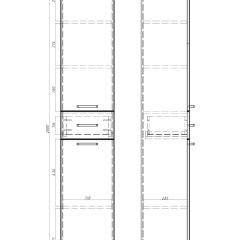 Пенал напольный Контраст 35 с верхним ящиком В1 правый АЙСБЕРГ (DA2707P) в Приобье - priobie.mebel24.online | фото 5