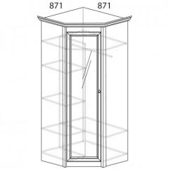 Шкаф угловой №641 "Флоренция" Фасад глухой (угол 871*871) Дуб оксфорд в Приобье - priobie.mebel24.online | фото 2