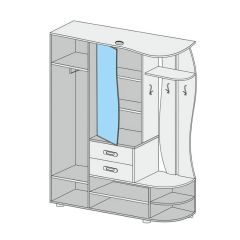 Прихожая Иннэс-1 вариант-1.6 Правая (венге/дуб белфорт) в Приобье - priobie.mebel24.online | фото 2