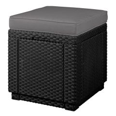 Пуфик Куб с подушкой (Cube with cushion) графит - прохладный серый в Приобье - priobie.mebel24.online | фото
