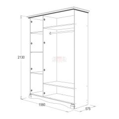 Шкаф 3-х дверный Ольга-1Н для одежды и белья в Приобье - priobie.mebel24.online | фото 2