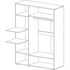 Шкаф 3-х створчатый Ненси 1500 (Венге/Белый глянец) в Приобье - priobie.mebel24.online | фото 2