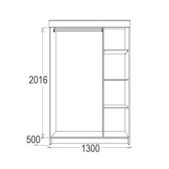 МИРАЖ 11 (1300) Шкаф для платья и белья в Приобье - priobie.mebel24.online | фото 2