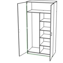 Шкаф двухдверный распашной в Приобье - priobie.mebel24.online | фото