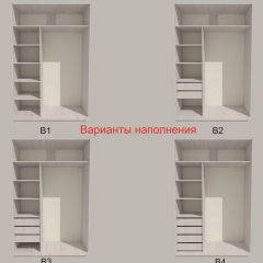 Шкаф-купе 1300 серии SILVER S1+S1+B2+PL2 (2 ящика+1 штанга+1 полка) профиль «Серебро» в Приобье - priobie.mebel24.online | фото 5