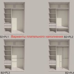 Шкаф-купе 1300 серии SILVER S1+S1+B2+PL2 (2 ящика+1 штанга+1 полка) профиль «Серебро» в Приобье - priobie.mebel24.online | фото 6