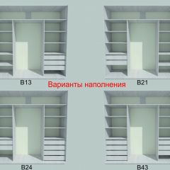 Шкаф-купе 1950 серии SILVER S3+S1+S4 B22+PL3 (по 2 ящика лев/прав+2 штанги) профиль «Серебро» в Приобье - priobie.mebel24.online | фото 5