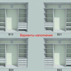 Шкаф-купе 1950 серии SILVER S4+S1+S4 B22+PL4 (по 2 ящика лев/прав+F обр.штанга) профиль «Серебро» в Приобье - priobie.mebel24.online | фото 5