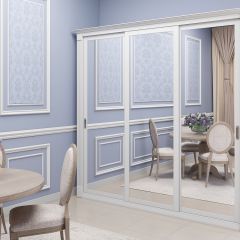 Шкаф-купе 2150 серии NEW CLASSIC K1+K1+K1+B22+PL4 (по 2 ящика лев/прав+F обр.штанга) профиль «Капучино» в Приобье - priobie.mebel24.online | фото 1
